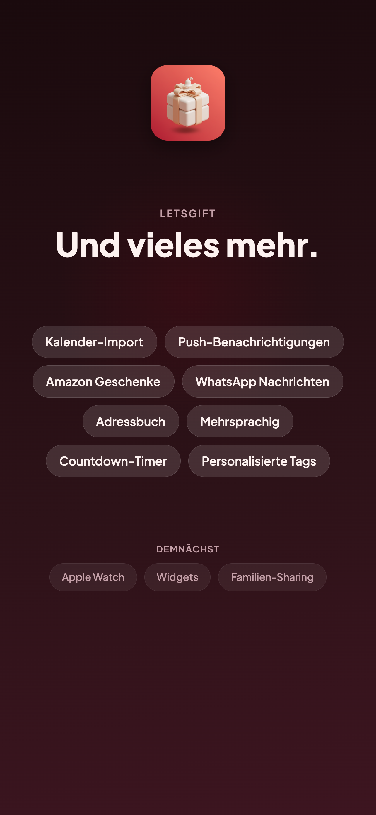 LetsGift - Weitere Features